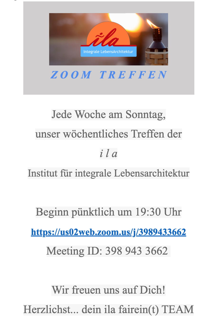 ila ZOOM Treffen